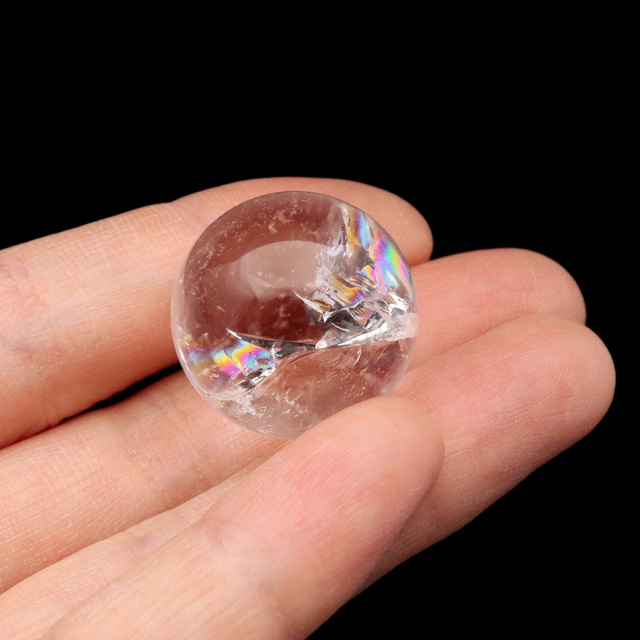 アイリスクォーツ 丸玉 水晶 虹入り 天然 台座付き レインボー パワーストーン 天然石