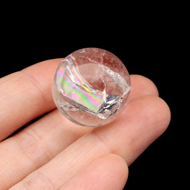 アイリスクォーツ 丸玉 水晶 虹入り 天然 台座付き レインボー パワーストーン 天然石