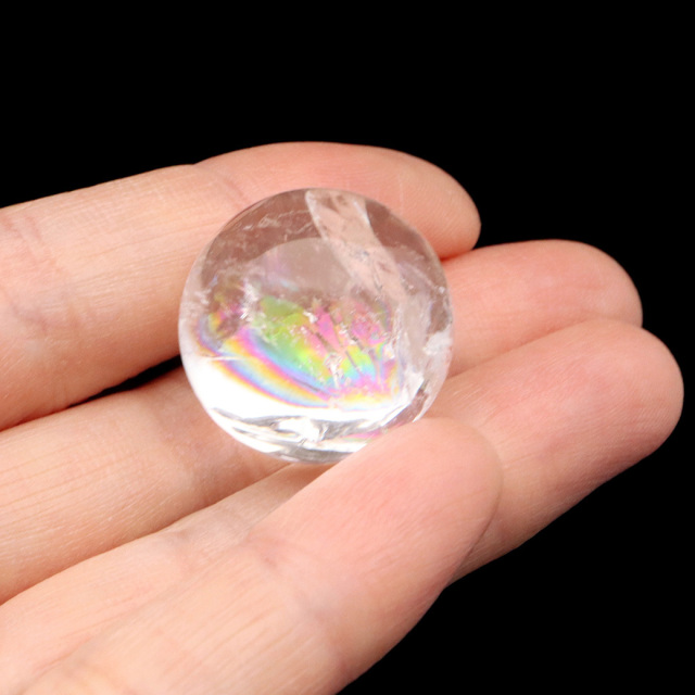 アイリスクォーツ 丸玉 水晶 虹入り 天然 台座付き レインボー パワーストーン 天然石