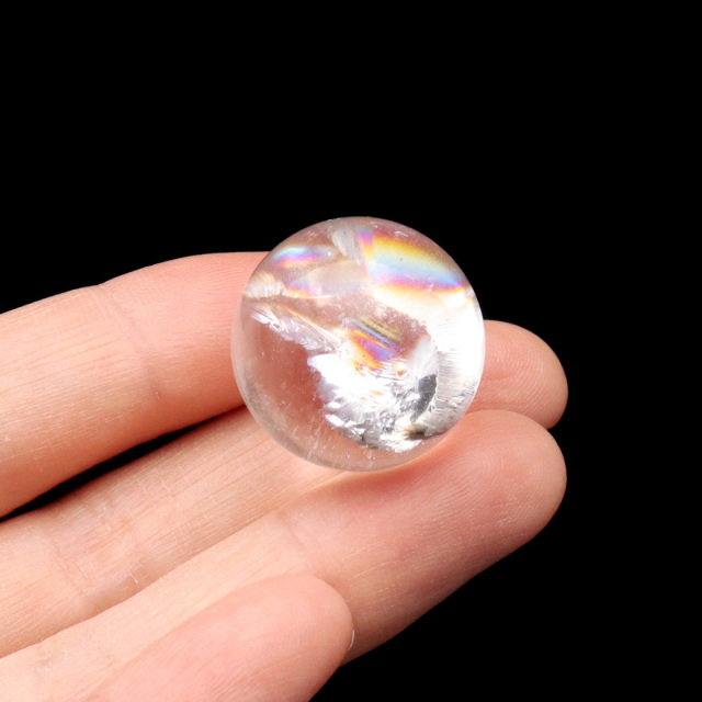 アイリスクォーツ 丸玉 水晶 虹入り 天然 台座付き レインボー パワーストーン 天然石