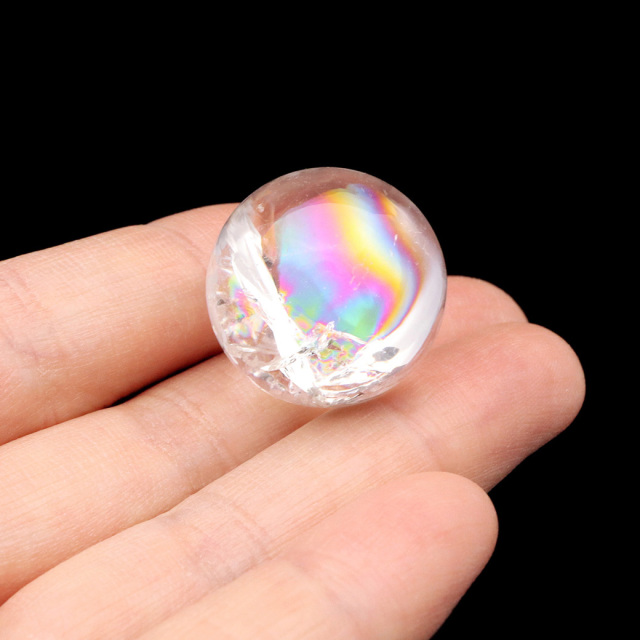 アイリスクォーツ 丸玉 水晶 虹入り 天然 台座付き レインボー パワーストーン 天然石