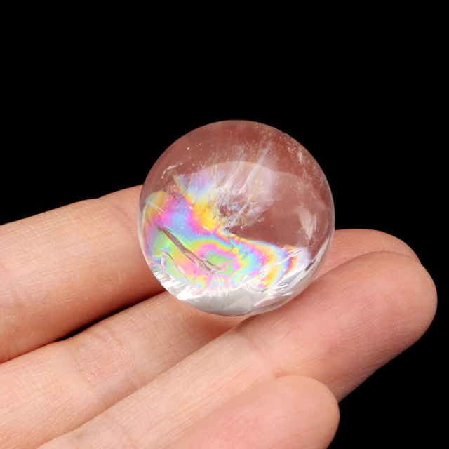 アイリスクォーツ 丸玉 水晶 虹入り 天然 台座付き レインボー パワーストーン 天然石