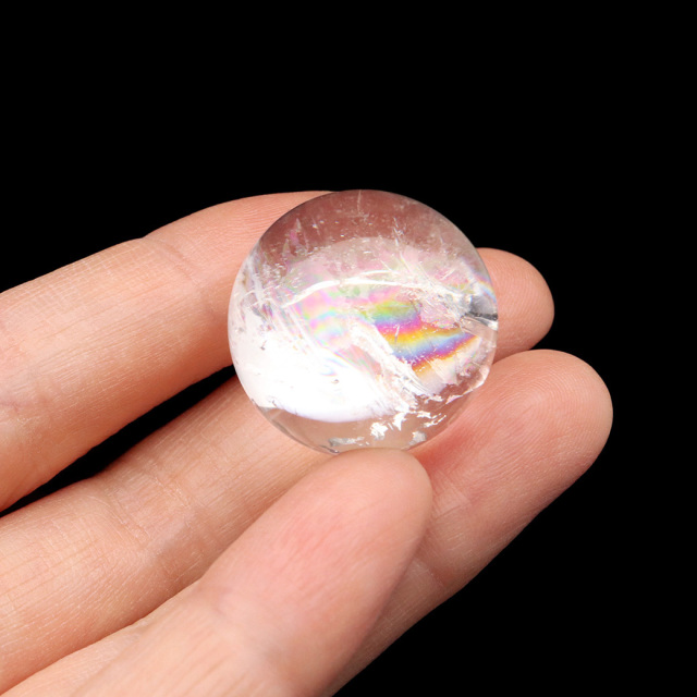 アイリスクォーツ 丸玉 水晶 虹入り 天然 台座付き レインボー パワーストーン 天然石