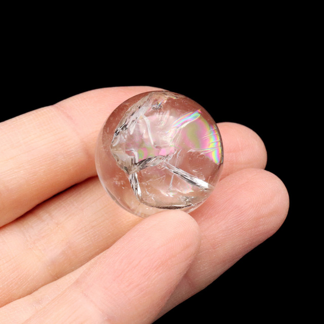 アイリスクォーツ 丸玉 水晶 虹入り 天然 台座付き レインボー パワーストーン 天然石