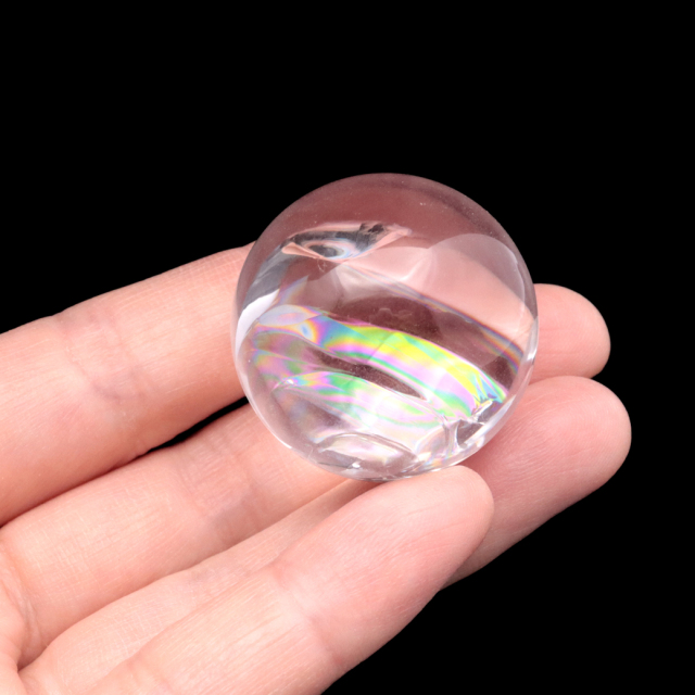 アイリスクォーツ 丸玉 水晶 虹入り AA 天然 台座付き レインボー パワーストーン 天然石