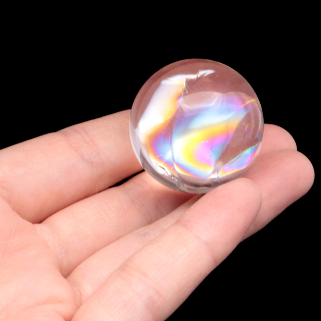 アイリスクォーツ 丸玉 水晶 虹入り AA 天然 台座付き レインボー パワーストーン 天然石