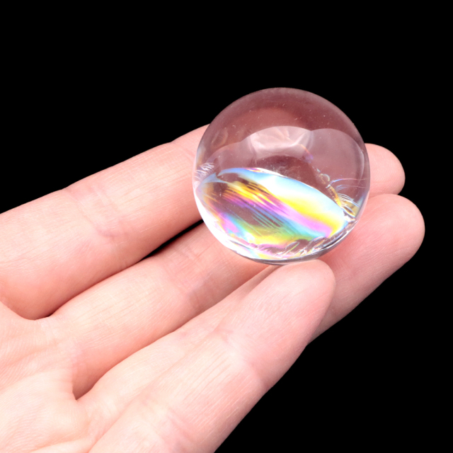 アイリスクォーツ 丸玉 水晶 虹入り AA 天然 台座付き レインボー パワーストーン 天然石