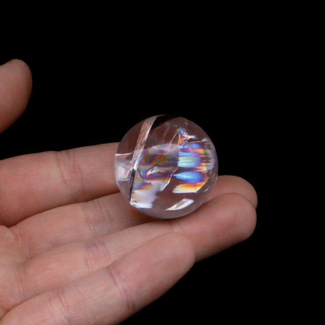 アイリスクォーツ 丸玉 水晶 虹入り AA 天然台座付き レインボー パワーストーン 天然石 1点もの 置き物 玉 球 本物 風水 グッズ 占い