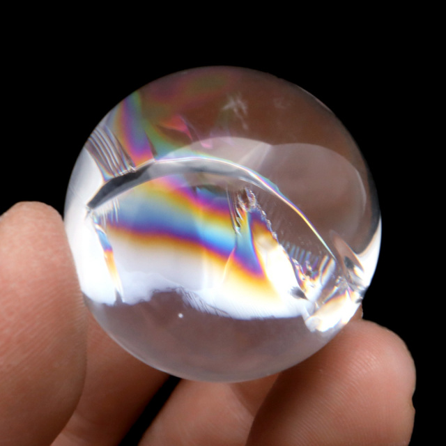 アイリスクォーツ 丸玉 水晶 虹入り AA 天然台座付き レインボー パワーストーン 天然石 1点もの 置き物 玉 球 本物 風水 グッズ 占い