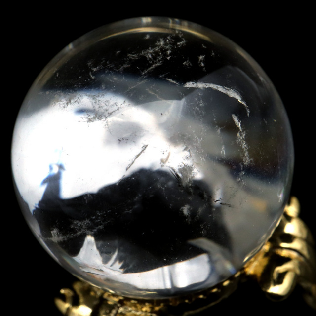 アイリスクォーツ 丸玉 水晶 虹入り AA 天然台座付き レインボー パワーストーン 天然石 1点もの 置き物 玉 球 本物 風水 グッズ 占い