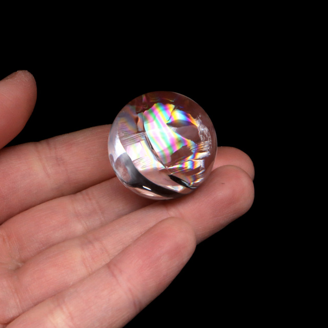 アイリスクォーツ 丸玉 水晶 虹入り AA 天然台座付き レインボー パワーストーン 天然石 1点もの 置き物 玉 球 本物 風水 グッズ 占い
