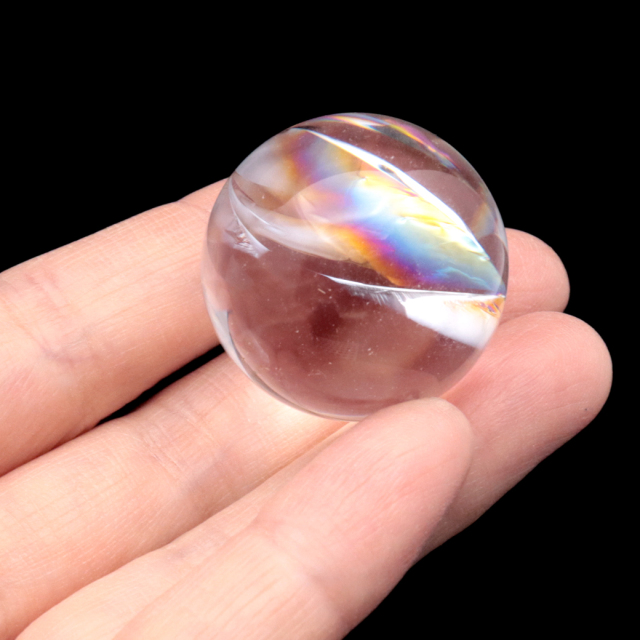 アイリスクォーツ 丸玉 水晶 虹入り AA 天然 台座付き レインボー パワーストーン 天然石