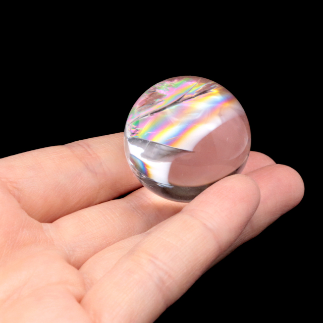 アイリスクォーツ 丸玉 水晶 虹入り AA 天然 台座付き レインボー パワーストーン 天然石
