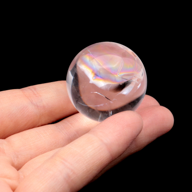 アイリスクォーツ 丸玉 水晶 虹入り AA 天然 台座付き レインボー パワーストーン 天然石