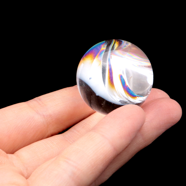 アイリスクォーツ 丸玉 水晶 虹入り AA 天然 台座付き レインボー パワーストーン 天然石