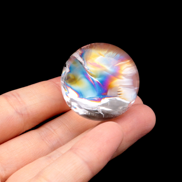 アイリスクォーツ 丸玉 水晶 虹入り AA 天然 台座付き レインボー パワーストーン 天然石