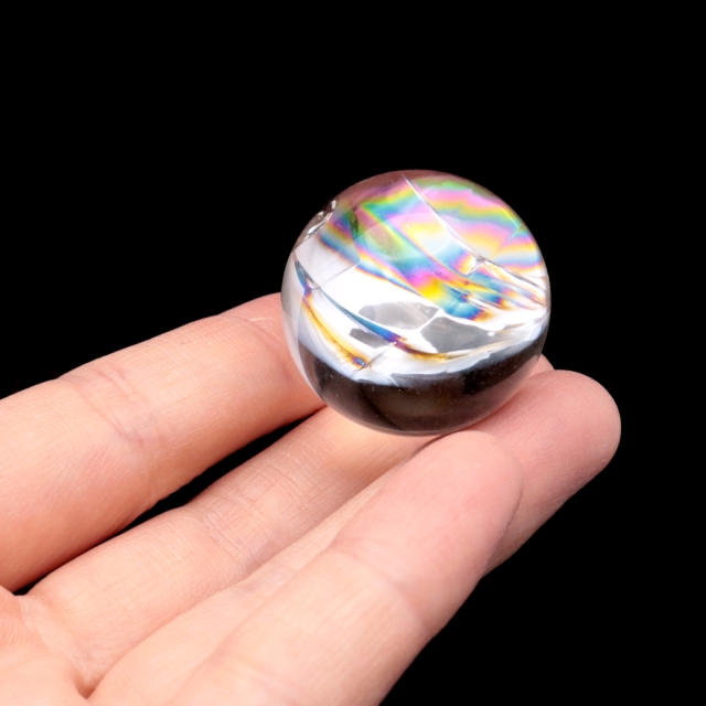 アイリスクォーツ 丸玉 水晶 虹入り AA 天然 台座付き レインボー パワーストーン 天然石