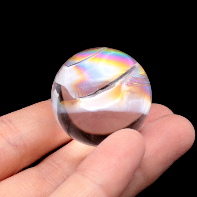 アイリスクォーツ 丸玉 水晶 虹入り AA 天然 台座付き レインボー パワーストーン 天然石