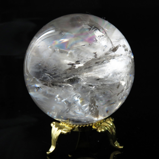 アイリスクォーツ 虹入り 水晶 丸玉 直径約52mm