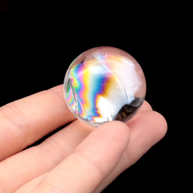 アイリスクォーツ 丸玉 水晶 虹入り AA 天然 台座付き レインボー パワーストーン 天然石
