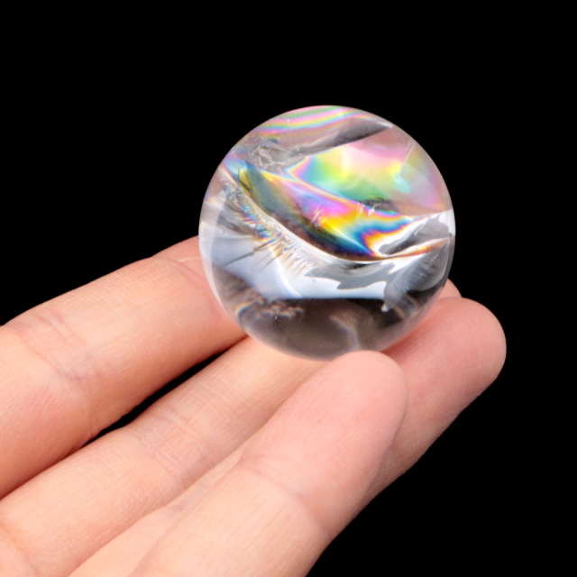 アイリスクォーツ 丸玉 水晶 虹入り AA 天然 台座付き レインボー パワーストーン 天然石