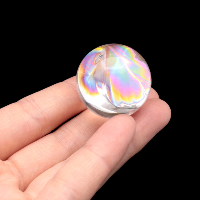 アイリスクォーツ 丸玉 水晶 虹入り AA 天然 台座付き レインボー パワーストーン 天然石