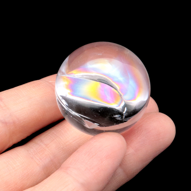アイリスクォーツ 丸玉 水晶 虹入り AA 天然 台座付き レインボー パワーストーン 天然石