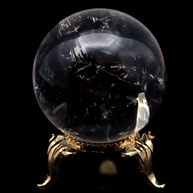 アイリスクォーツ 丸玉 水晶 虹入り 天然 台座付き レインボー パワーストーン 天然石 1点もの クリスタル 七色 置き物