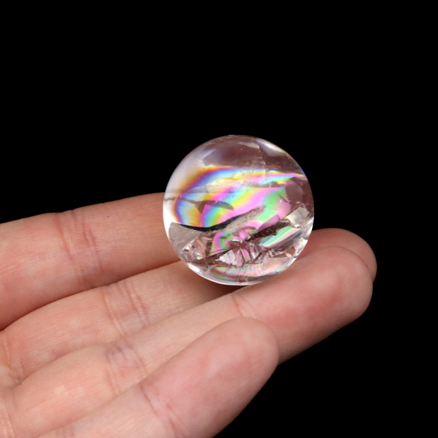 アイリスクォーツ 丸玉 水晶 虹入り AA 天然 台座付き レインボー パワーストーン 天然石 1点もの 置き物 玉 球 本物 風水 グッズ 占い