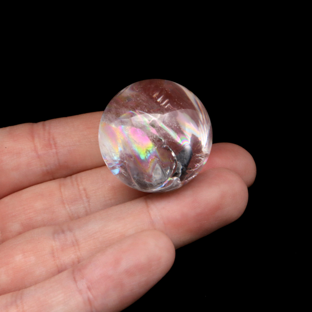 アイリスクォーツ 丸玉 水晶 虹入り AA 天然 台座付き レインボー パワーストーン 天然石 1点もの 置き物 玉 球 本物 風水 グッズ 占い