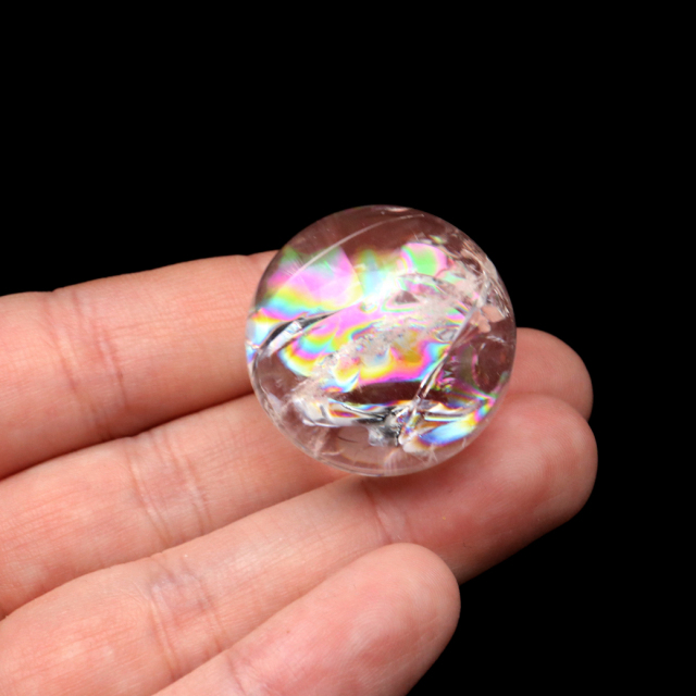 アイリスクォーツ 丸玉 水晶 虹入り AA 天然 台座付き レインボー パワーストーン 天然石 1点もの 置き物 玉 球 本物 風水 グッズ 占い