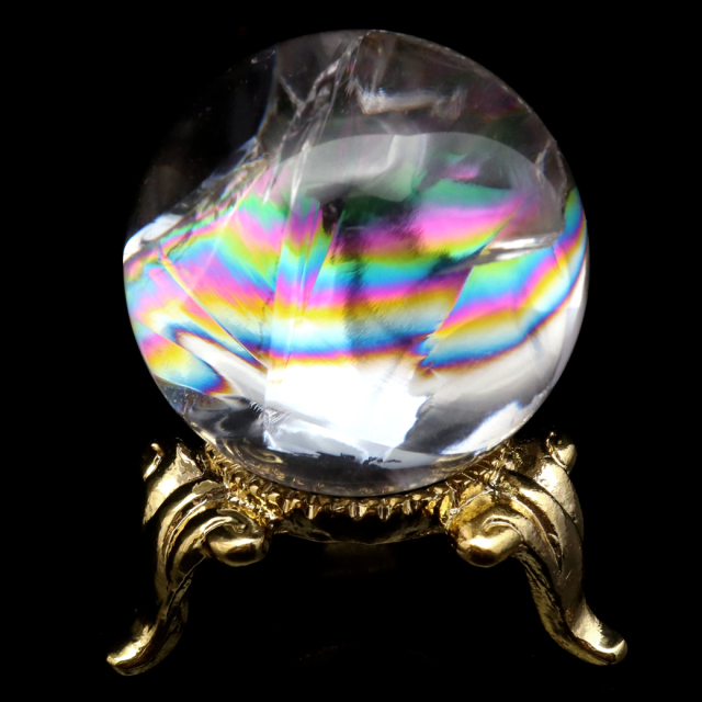 ✩超破格✩究極の激凄超逸品✩超高透明度とレインボー✩虹入り 水晶 六角柱 天然石 高透明 虹入り天然水晶ルース タンブル レインボー アイリス