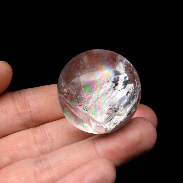 アイリスクォーツ 丸玉 水晶 虹入り AA 天然 台座付き レインボー パワーストーン 天然石 1点もの
