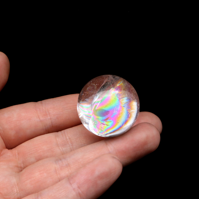 アイリスクォーツ 丸玉 水晶 虹入り AA 天然 台座付き レインボー パワーストーン 天然石 1点もの