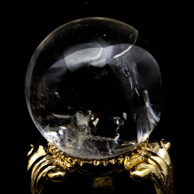 アイリスクォーツ 丸玉 水晶 虹入り AA 天然 台座付き レインボー パワーストーン 天然石 1点もの