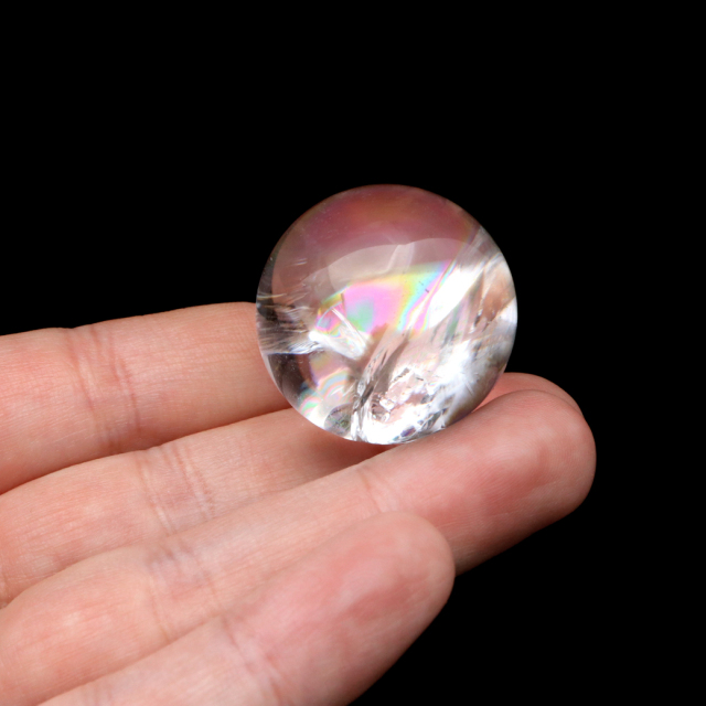 アイリスクォーツ 丸玉 水晶 虹入り AA 天然 台座付き レインボー パワーストーン 天然石 1点もの