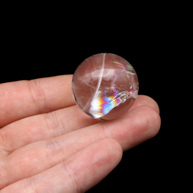 アイリスクォーツ 丸玉 水晶 虹入り AA 天然 台座付き レインボー パワーストーン 天然石 1点もの