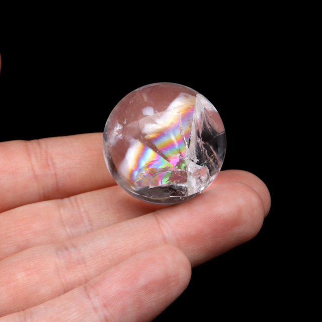 アイリスクォーツ 丸玉 水晶 虹入り AA 天然 台座付き レインボー パワーストーン 天然石 1点もの