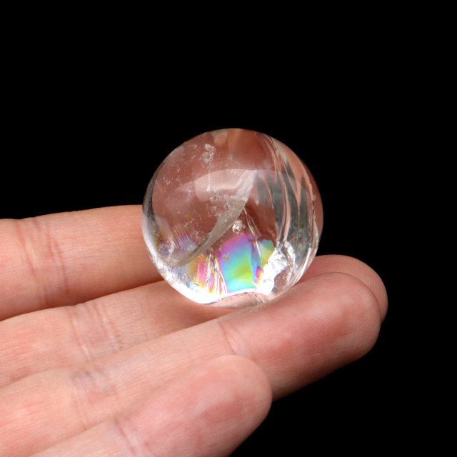 アイリスクォーツ 丸玉 水晶 虹入り AA 天然 台座付き レインボー パワーストーン 天然石 1点もの