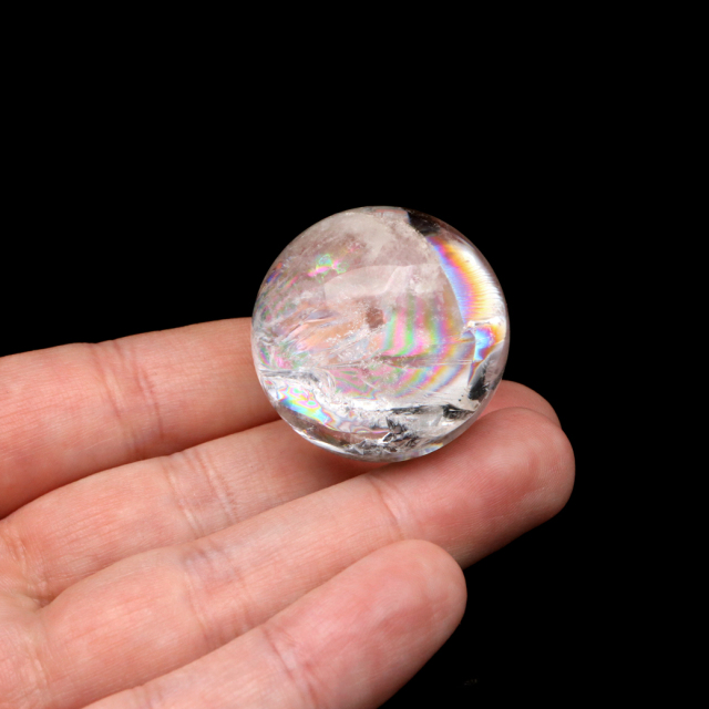 アイリスクォーツ 丸玉 水晶 虹入り AA 天然 台座付き レインボー パワーストーン 天然石 1点もの