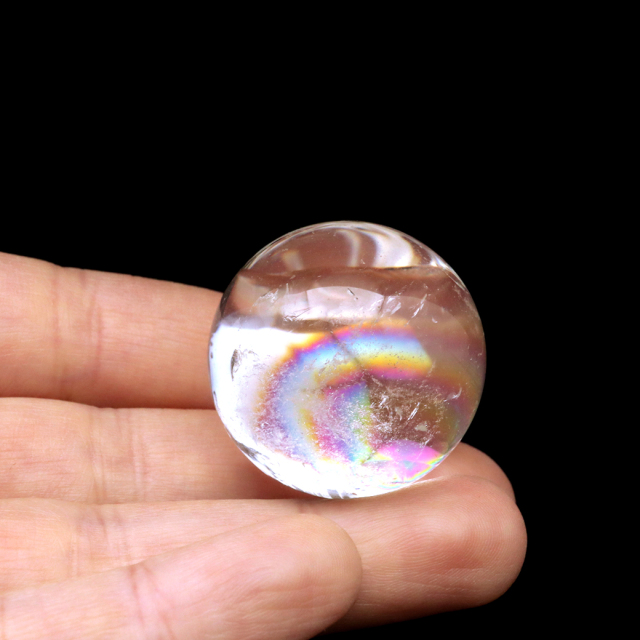 アイリスクォーツ 丸玉 水晶 虹入り AA 天然 台座付き レインボー パワーストーン 天然石 1点もの 置き物 玉 球 本物 風水 グッズ 占い