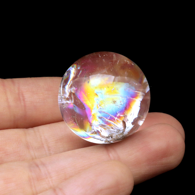 アイリスクォーツ 丸玉 水晶 虹入り AA 天然 台座付き レインボー パワーストーン 天然石 1点もの 置き物 玉 球 本物 風水 グッズ 占い