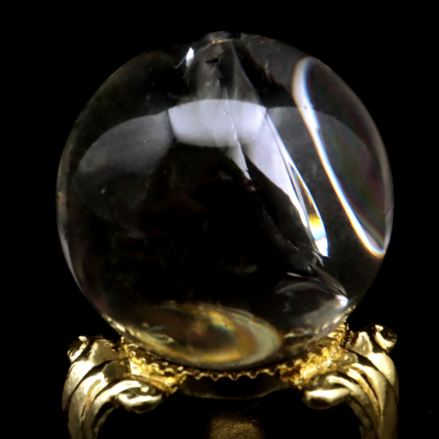 アイリスクォーツ 丸玉 水晶 虹入り AA 天然 台座付き レインボー パワーストーン 天然石 1点もの 置き物 玉 球 本物 風水 グッズ 占い