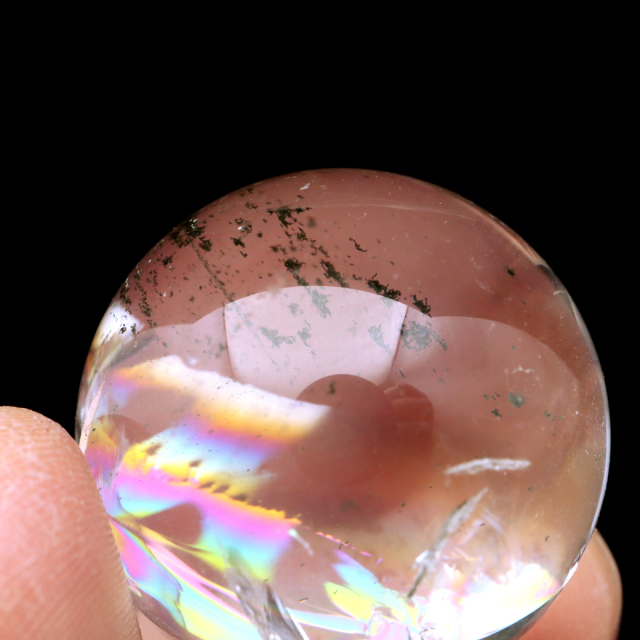 アイリスクォーツ 丸玉 水晶 虹入り AA 天然 台座付き レインボー パワーストーン 天然石 1点もの 置き物 玉 球 本物 風水 グッズ 占い