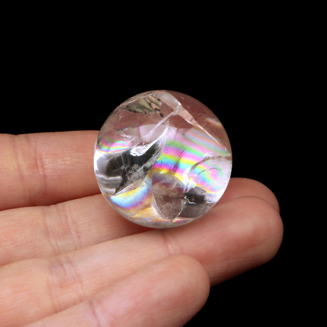 アイリスクォーツ 丸玉 水晶 虹入り AA 天然 台座付き レインボー パワーストーン 天然石 1点もの 置き物 玉 球 本物 風水 グッズ 占い