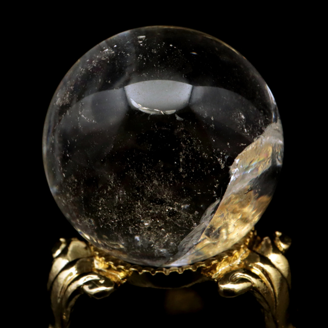 アイリスクォーツ 丸玉 水晶 虹入り AA 天然 台座付き レインボー パワーストーン 天然石 1点もの 置き物