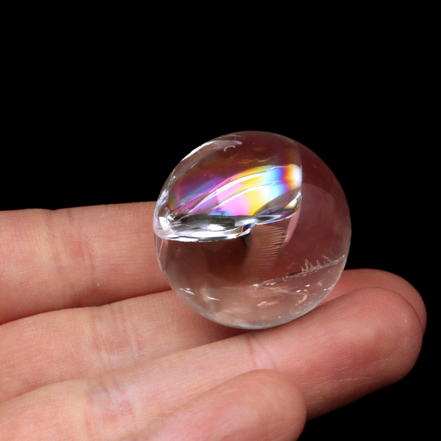 アイリスクォーツ 丸玉 水晶 虹入り AA 天然 台座付き レインボー パワーストーン 天然石 1点もの 置き物 玉 球 本物 風水 グッズ 占い