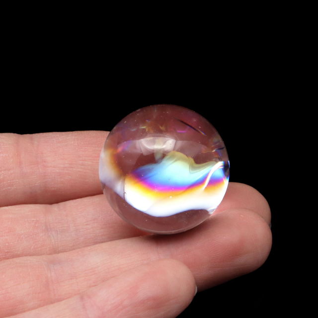 アイリスクォーツ 丸玉 水晶 虹入り AA 天然 台座付き レインボー パワーストーン 天然石 1点もの 置き物 玉 球 本物 風水