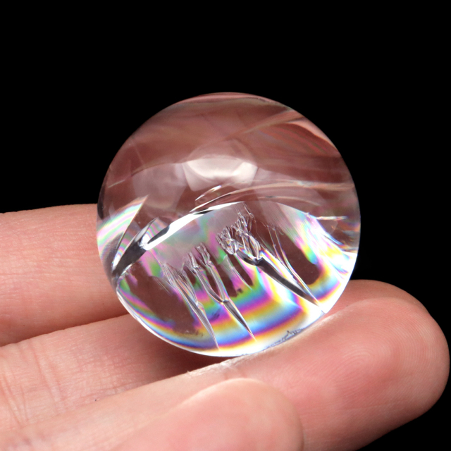 アイリスクォーツ 丸玉 水晶 虹入り AA 天然 台座付き レインボー パワーストーン 天然石 1点もの 置き物 玉 球 本物 風水