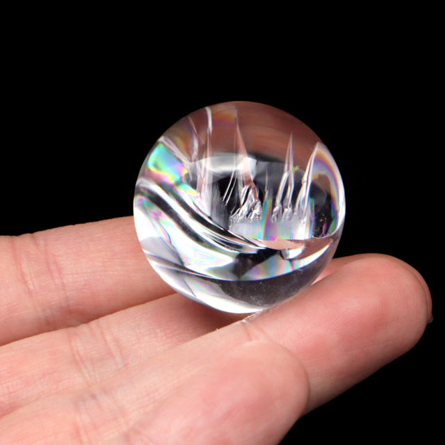 アイリスクォーツ 丸玉 水晶 虹入り AA 天然 台座付き レインボー パワーストーン 天然石 1点もの 置き物 玉 球 本物 風水